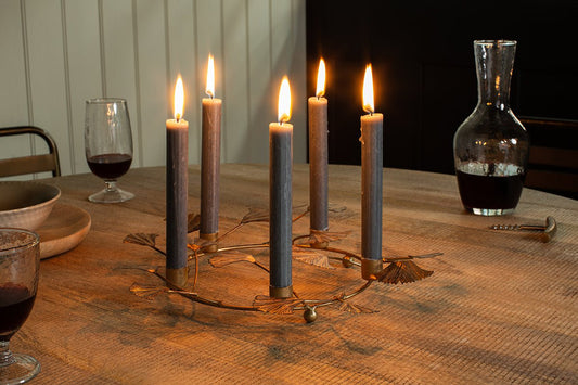Nkuku Khamila Leaf Iron Candle Holder