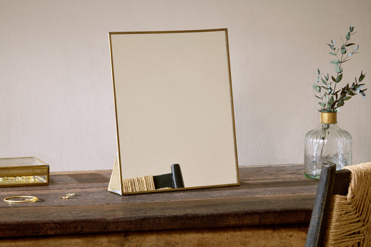 Nkuku Kiko Standing Mirror Antique Brass