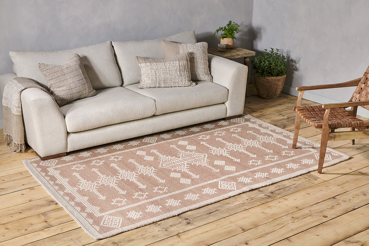 Nkuku Kittale Wool & Recycled Pet Rug Dusty Pink