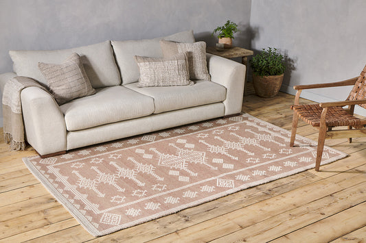Nkuku Kittale Wool & Recycled Pet Rug Dusty Pink