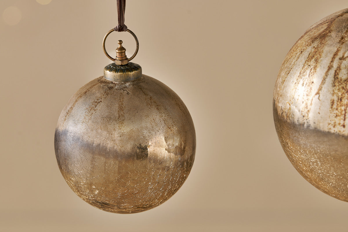 Nkuku Konara Giant Bauble Gold Crackle
