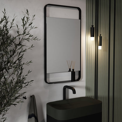 Origins Living Ludgate Mirror With Shelf 55x100cm Matt Black