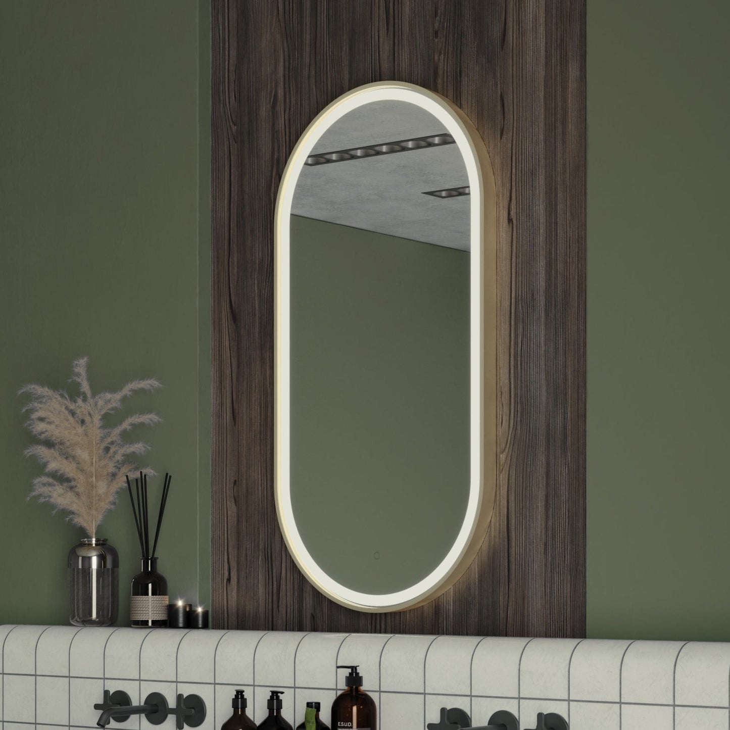 Origins Living Lomax Light Capsule Mirror 50x100cm Brushed Brass
