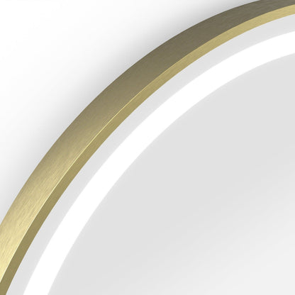 Origins Living Lomax Light Round Mirror 70cm Brushed Brass