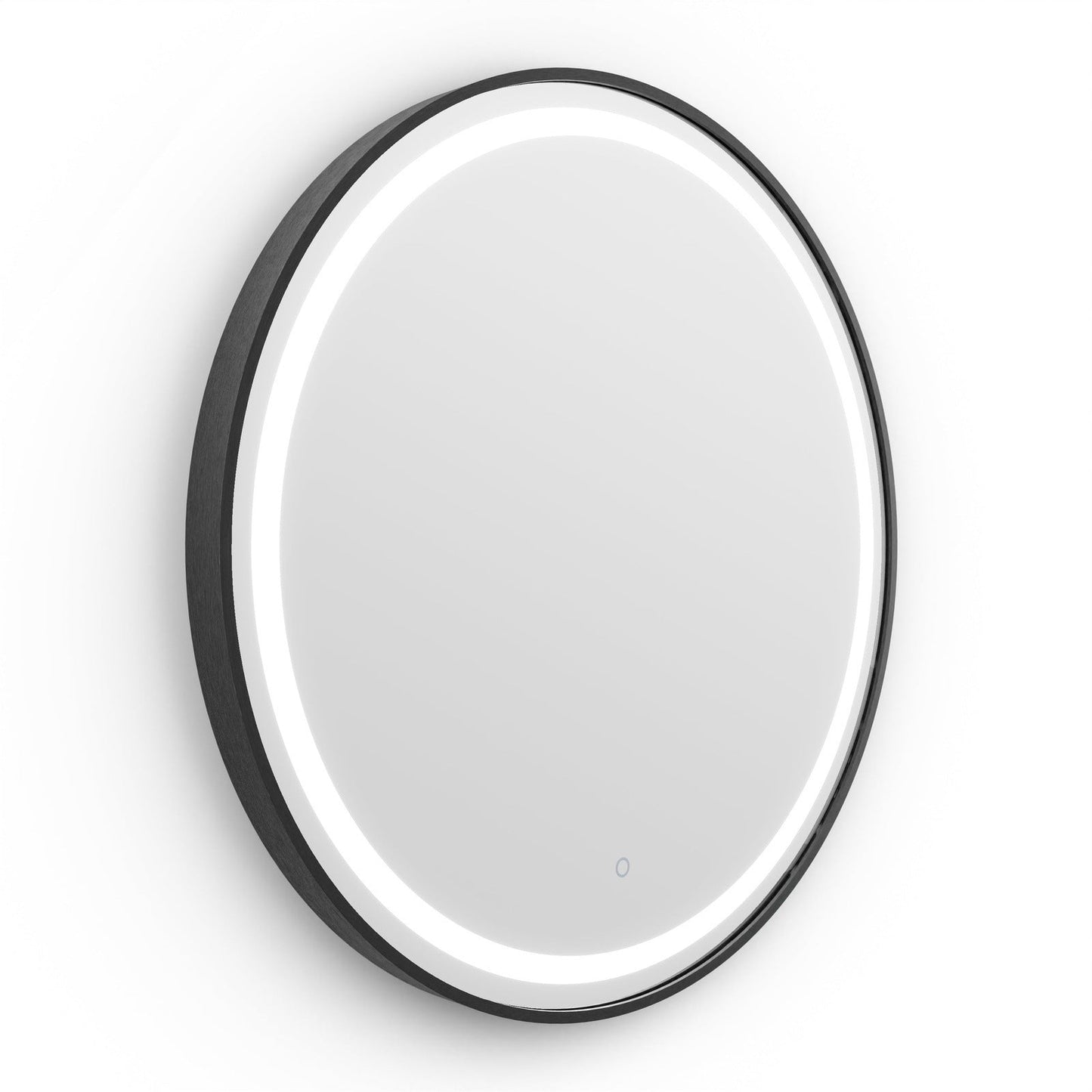 Origins Living Lomax Light Round Mirror 70cm Brushed Black