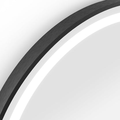 Origins Living Lomax Light Round Mirror 70cm Brushed Black