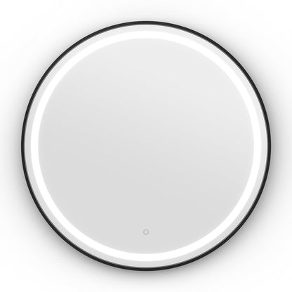 Origins Living Lomax Light Round Mirror 70cm Brushed Black