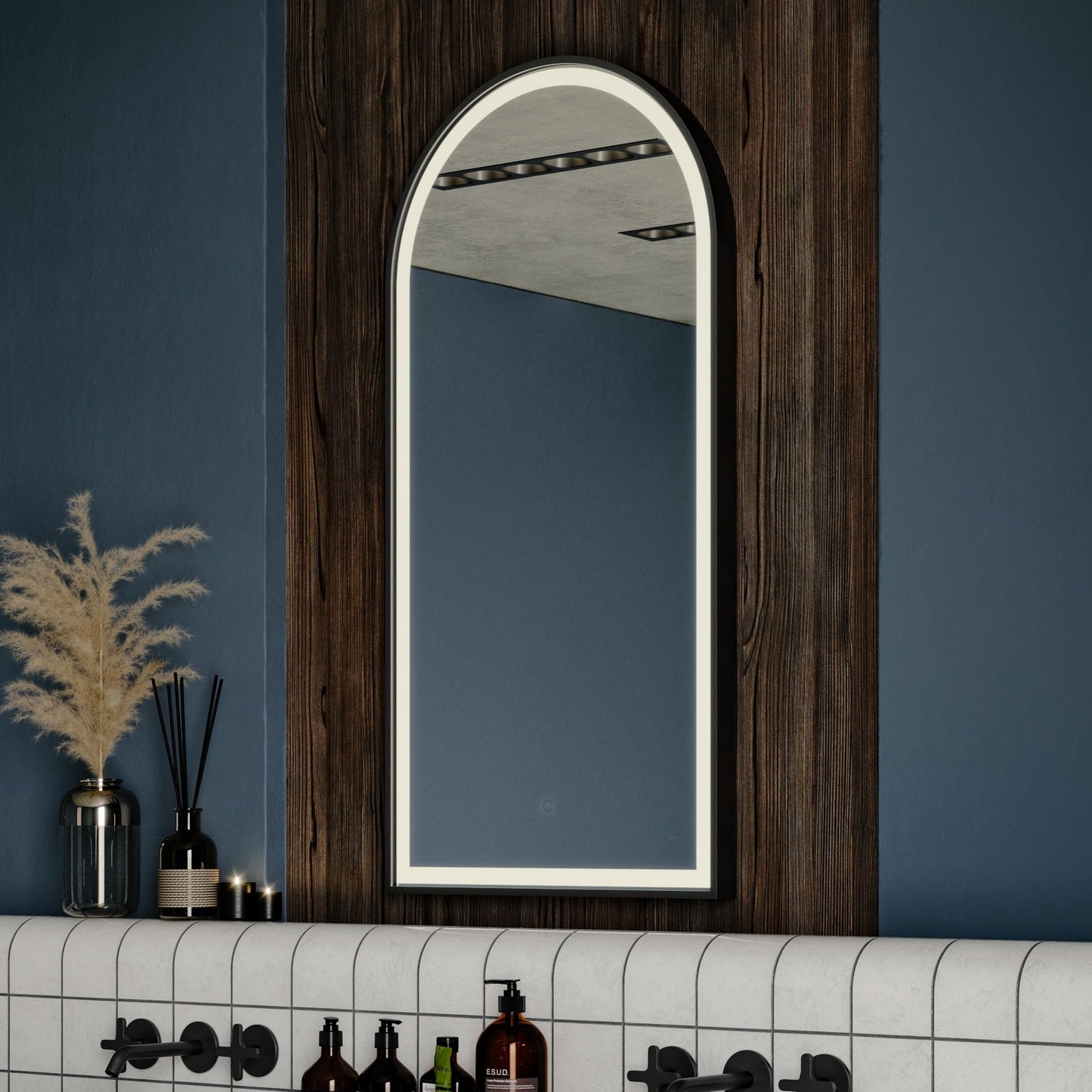 Origins Living Lomax Light Arch Mirror 40x80cm Brushed Black