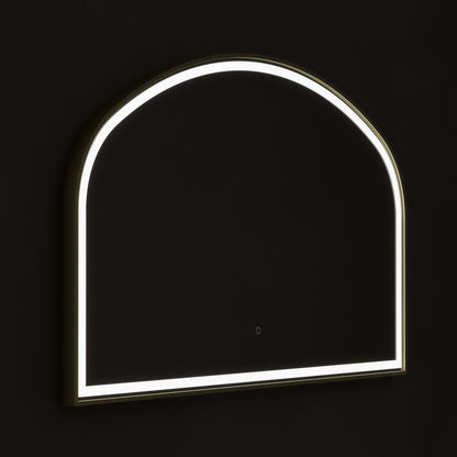 Origins Living Lomax Light Overmantle Arch Illuminated Mirror 120 X 75cm Brushed Brass