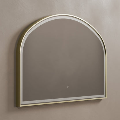 Origins Living Lomax Light Overmantle Arch Illuminated Mirror 120 X 75cm Brushed Brass