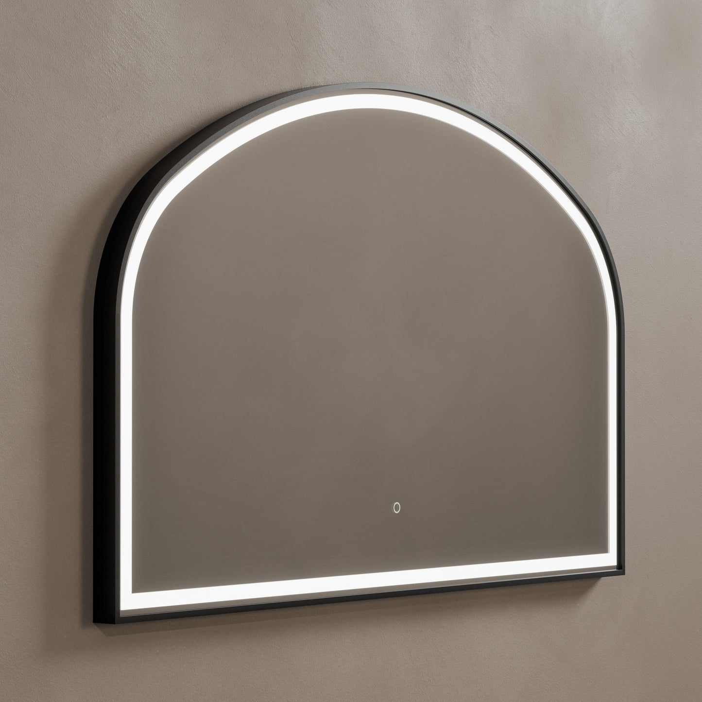 Origins Living Lomax Light Overmantle Arch Illuminated Mirror 120 X 75cm Brushed Black