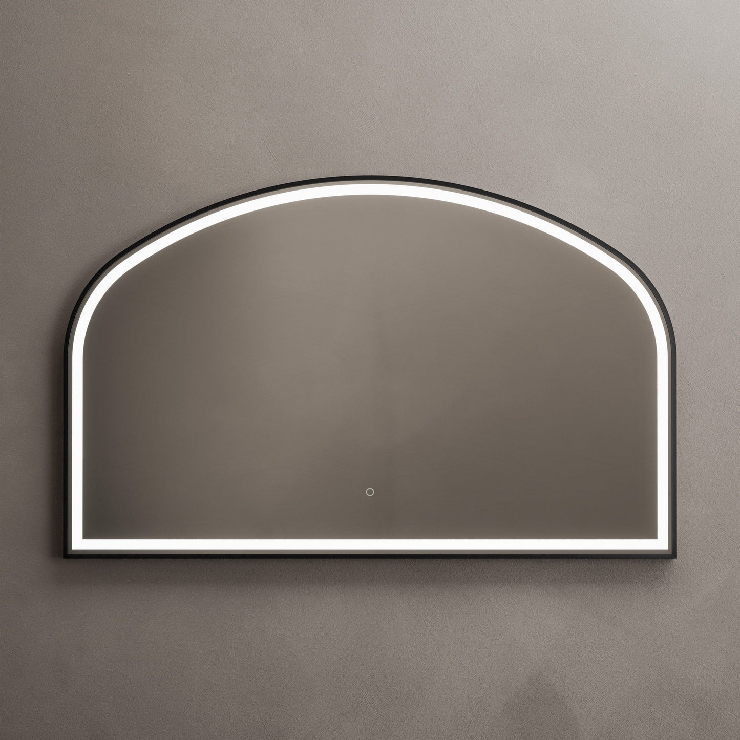Origins Living Lomax Light Overmantle Arch Illuminated Mirror 120 X 75cm Brushed Black
