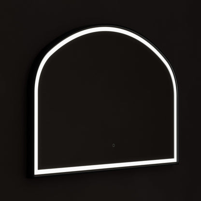 Origins Living Lomax Light Overmantle Arch Illuminated Mirror 120 X 75cm Brushed Black