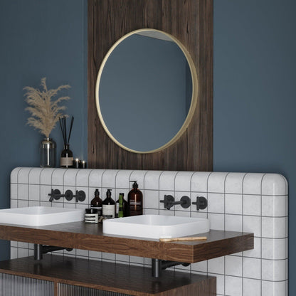 Origins Living Lomax Round Mirror 70cm Brushed Brass