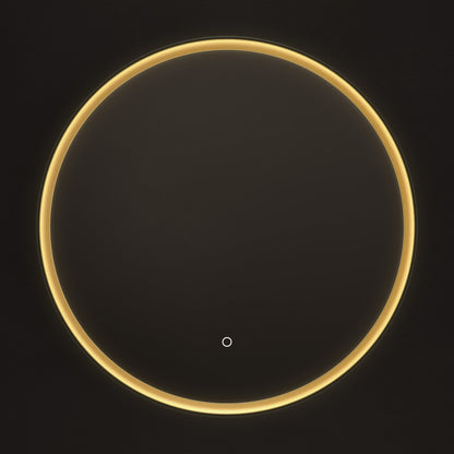 Origins Living Luxor Round Illuminated Mirror 80cm Gold & Black