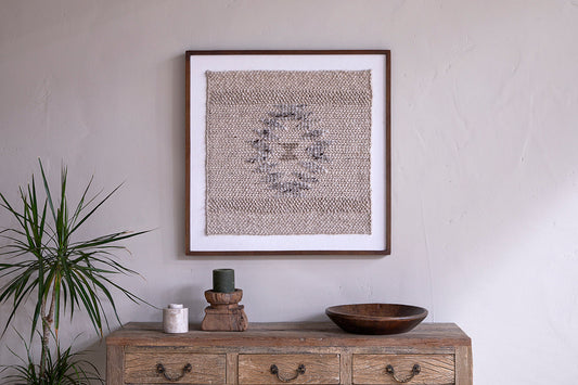 Nkuku Lena Textured Wall Art Off White