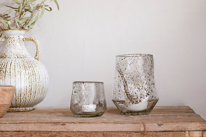 Nkuku Linora Recycled Glass Tealight Holder Clear