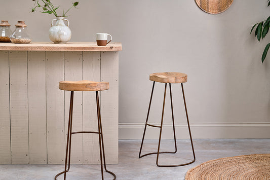 Nkuku Loko Mango Wood Stool Tall