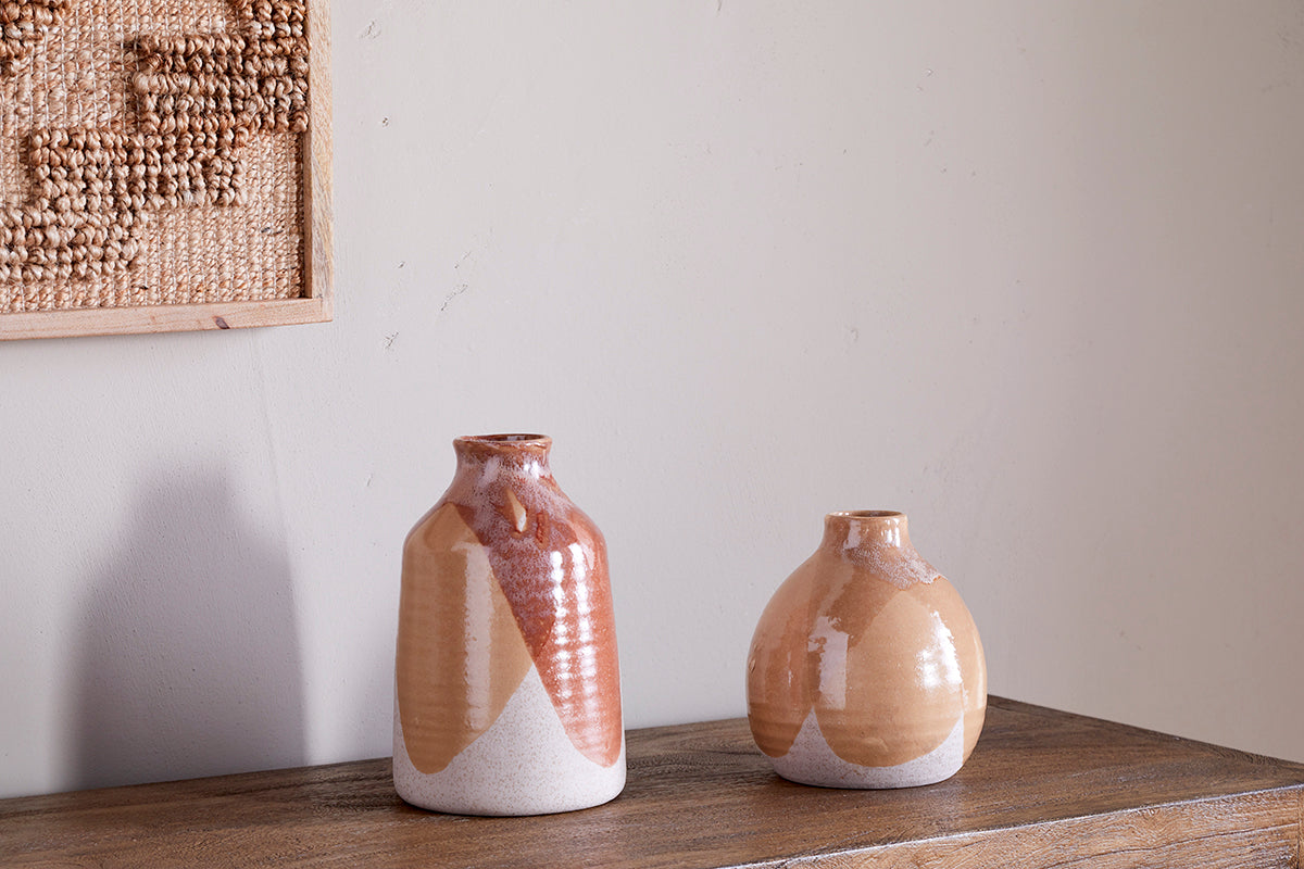 Nkuku Lucia Ceramic Vase Terracotta Mix