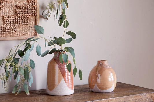 Nkuku Lucia Ceramic Vase Terracotta Mix