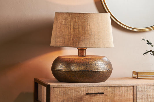 Nkuku Lumbu Lamp Antique Brass Large