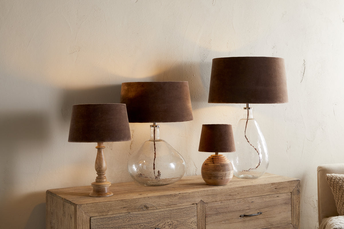 Nkuku Mendai Velvet & Linen Lampshade Mocha
