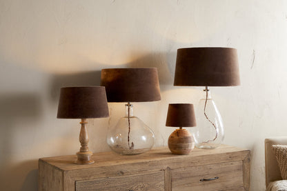 Nkuku Mendai Velvet & Linen Lampshade Mocha