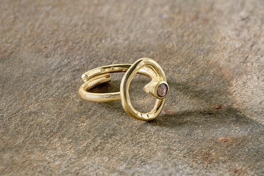 Nkuku Mari Labradorite Ring Gold