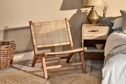 Nkuku Madrisana Acacia & Rattan Woven Chair
