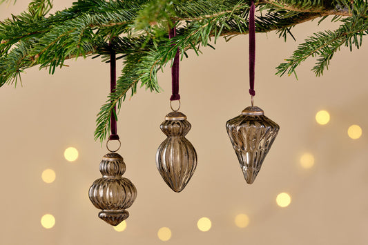 Nkuku Manipur Baubles Smoke (Set Of 3)