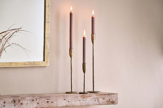 Nkuku Mbata Brass Candlestick Antique Brass