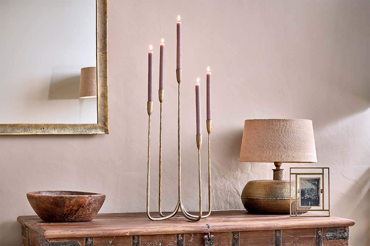 Nkuku Mbata Cluster Candelabra Antique Brass