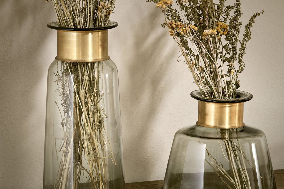 Nkuku Miza Glass Vase Smoke