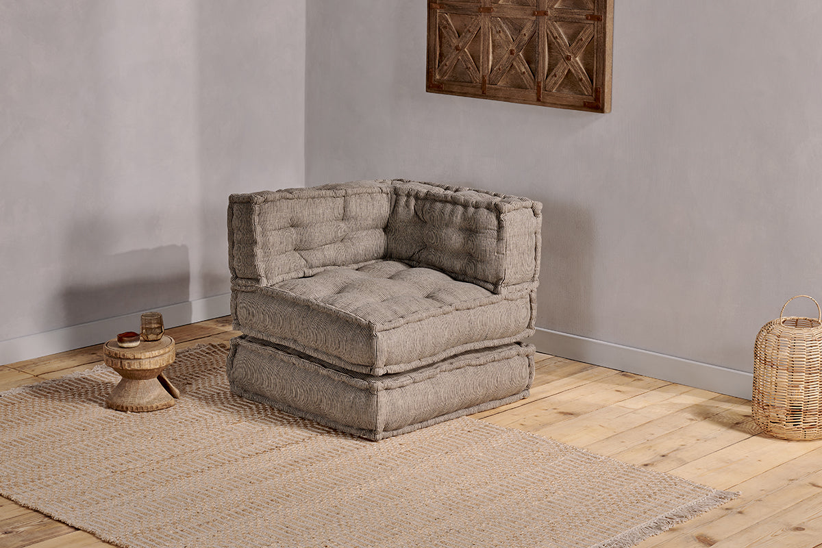 Nkuku Nadeeka Modular Corner Soft Grey