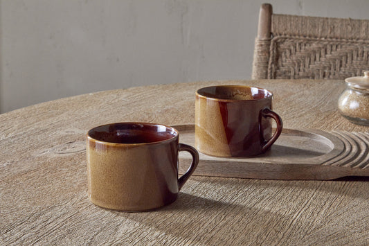 Nkuku Naav Mugs Mustard Large (Set Of 2)