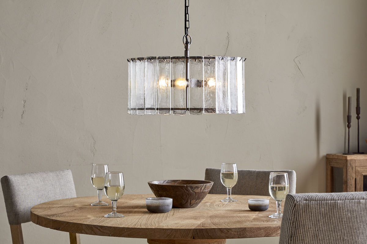 Nkuku Nauka Statement Pendant Aged Bronze & Clear