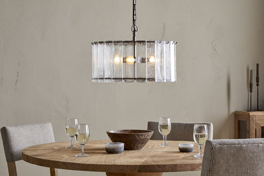 Nkuku Nauka Statement Pendant Aged Bronze & Clear