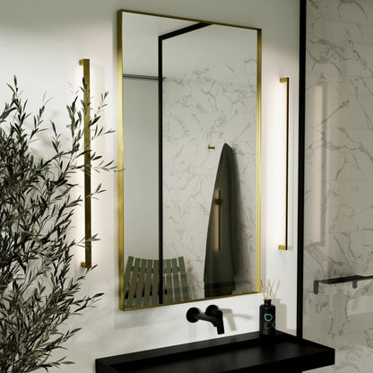 Origins Living Newington Rectangular Mirror 60x80cm Brushed Brass