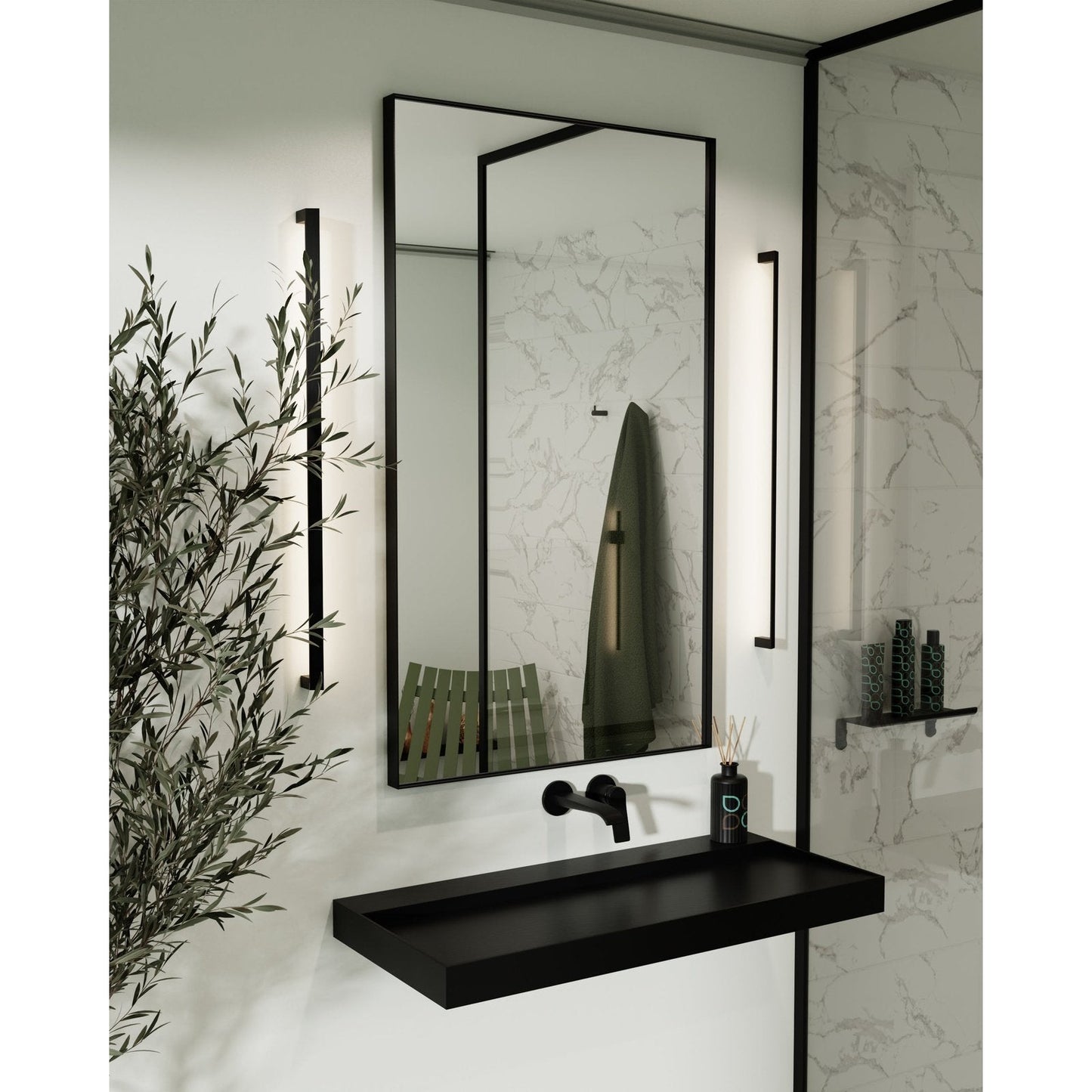 Origins Living Newington Rectangular Mirror 120x70cm Matt Black