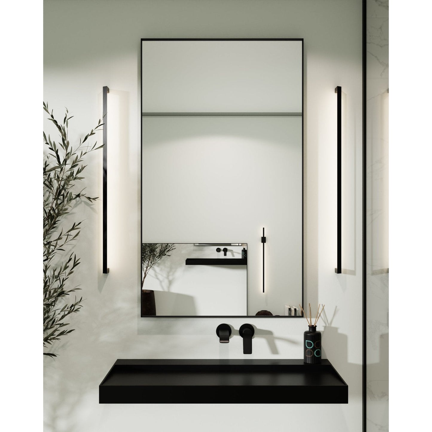 Origins Living Newington Rectangular Mirror 120x70cm Matt Black