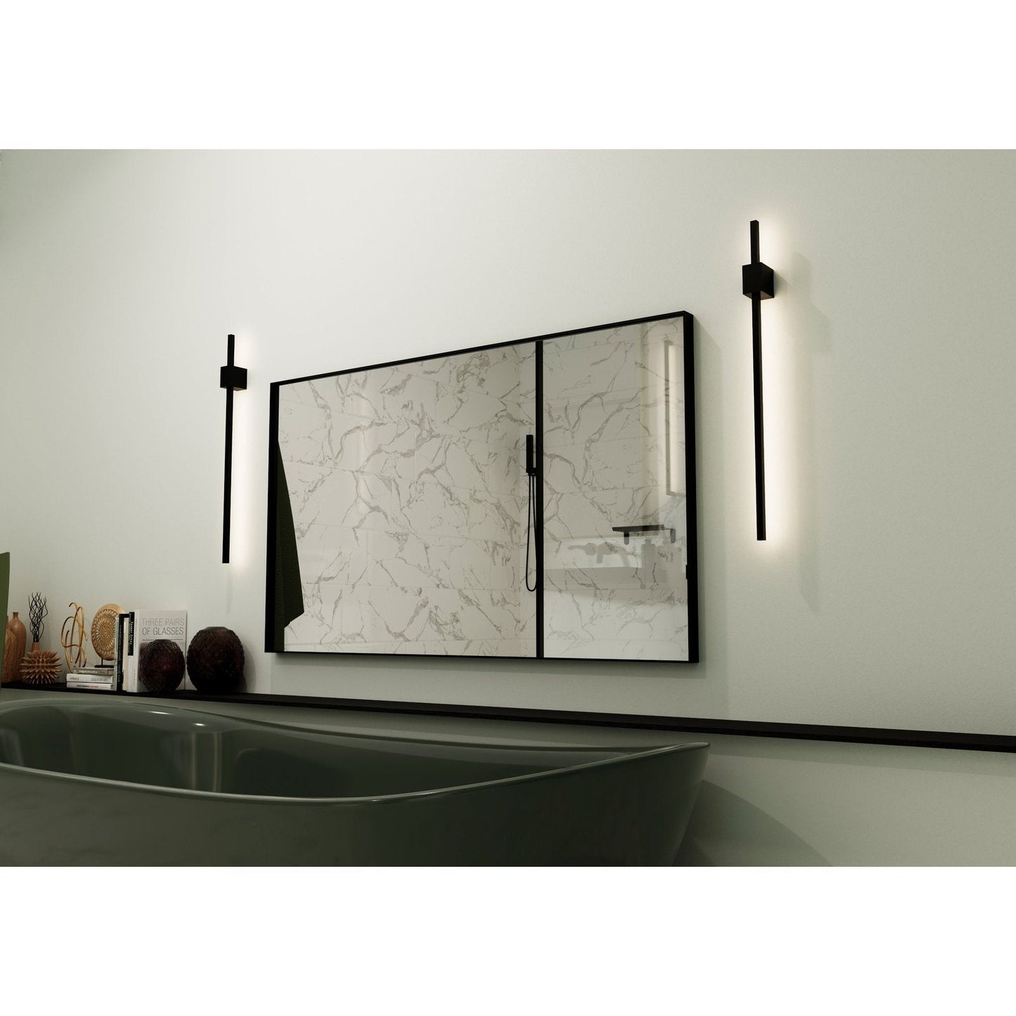 Origins Living Newington Rectangular Mirror 120x70cm Matt Black