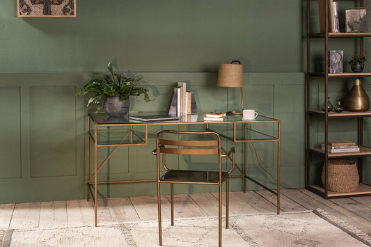 Nkuku Nakuru Iron & Glass Desk
