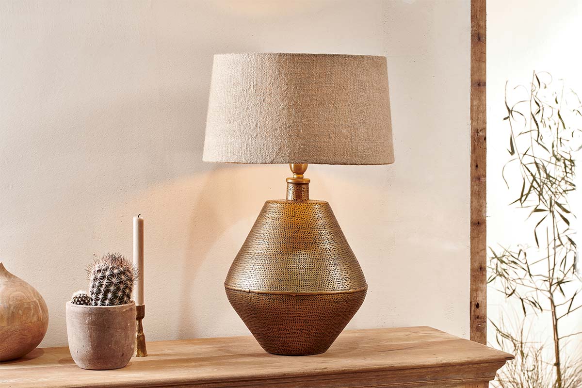 Nkuku Nalgonda Lamp Antique Brass Large