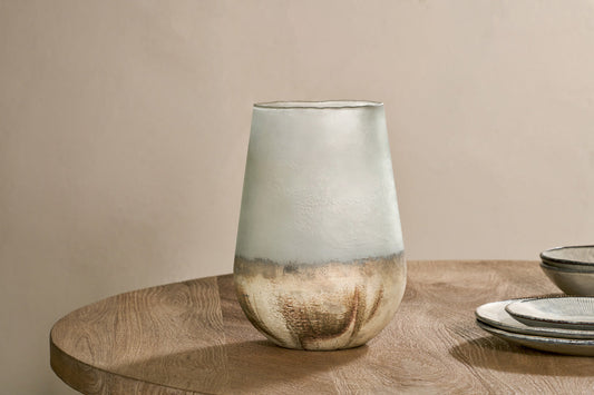 Nkuku Ngolo Recycled Glass Vase Aged Smoke