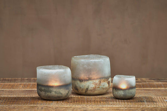 Nkuku Ngolo Tealight Holder Aged Smoke