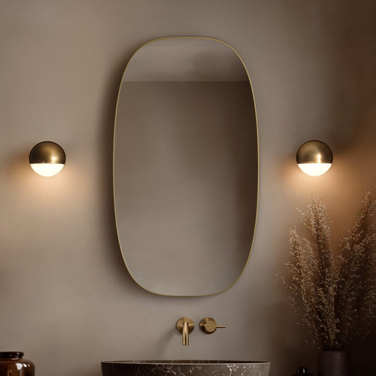Origins Living Oslo Barrel Mirror 45 X 80cm Brushed Brass