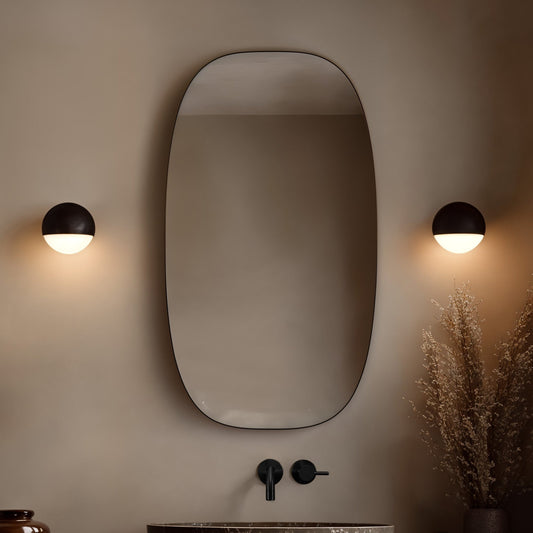Origins Living Oslo Barrel Mirror 45 X 80cm Matt Black