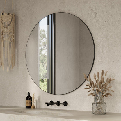 Origins Living Oslo Round Mirror 100cm Matt Black