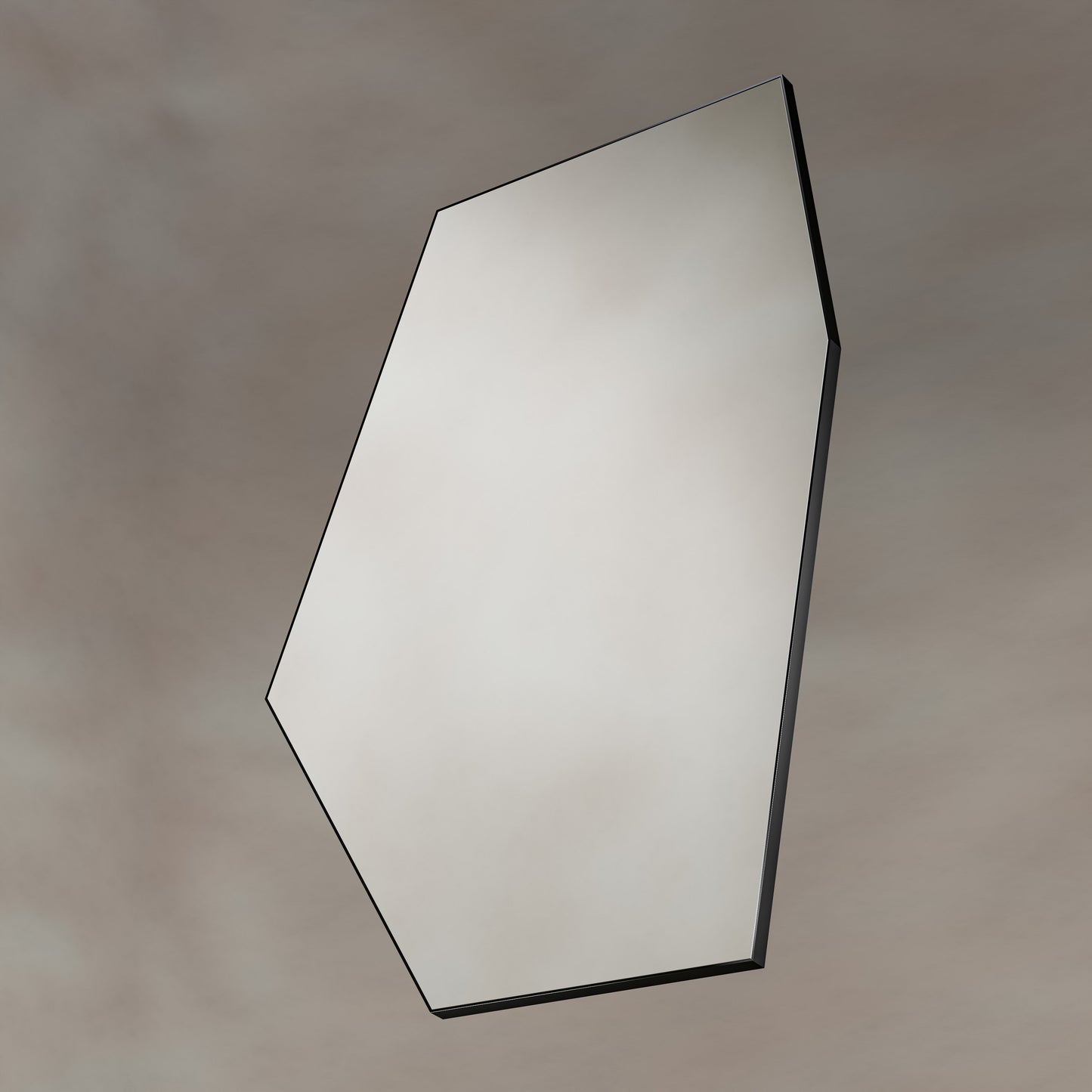 Origins Living Oslo Irregular Hexagon Mirror 55 X 80cm Matt Black