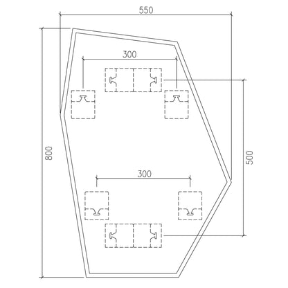 Origins Living Oslo Irregular Hexagon Mirror 55 X 80cm Matt Black